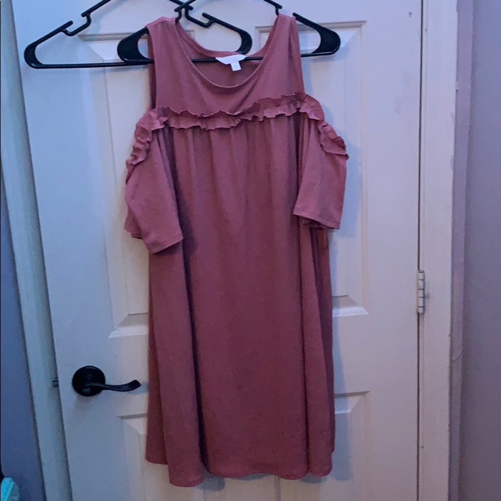 A pink long dress
